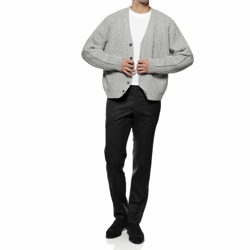 BARNEYS NEW YORK グレンチェック柄スリムテーパードパンツ DARK GRAY