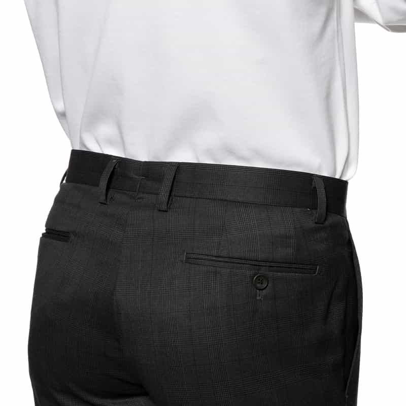 BARNEYS NEW YORK グレンチェック柄スリムテーパードパンツ DARK GRAY