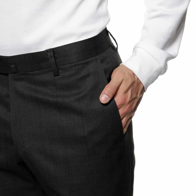 BARNEYS NEW YORK グレンチェック柄スリムテーパードパンツ DARK GRAY