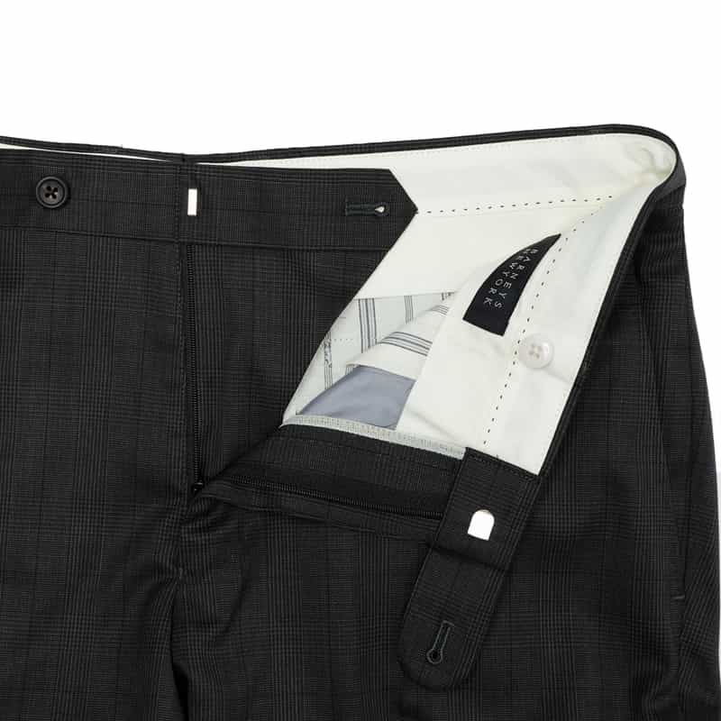 BARNEYS NEW YORK グレンチェック柄スリムテーパードパンツ DARK GRAY