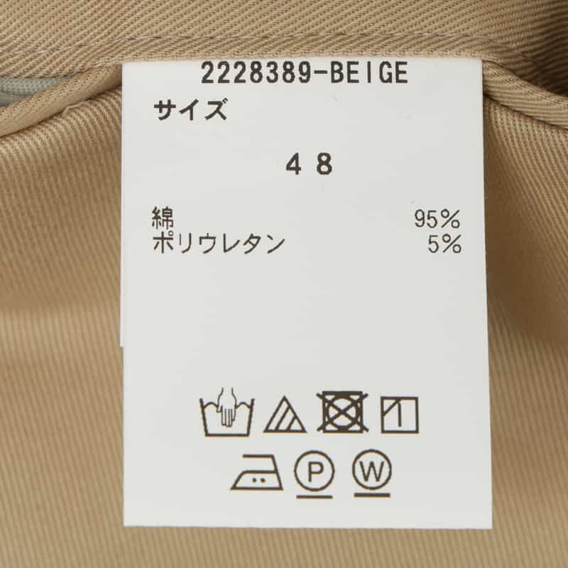 BARNEYS NEW YORK ストレッチ コンパクトチノパンツ BEIGE