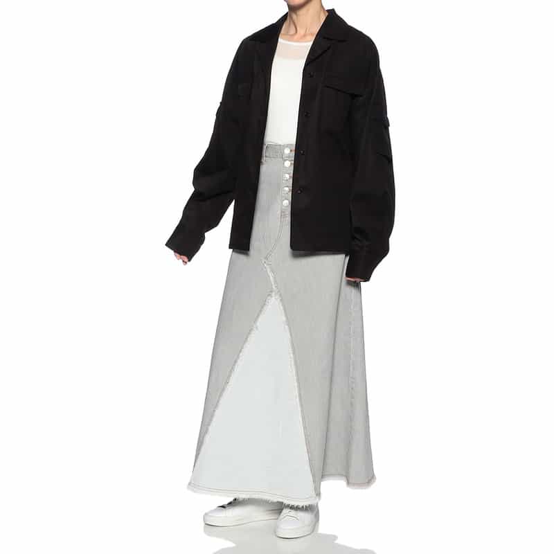 BARNEYS NEW YORK リメイク デニムスカート GRAY