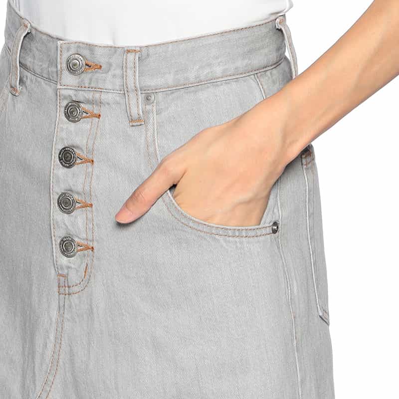BARNEYS NEW YORK リメイク デニムスカート GRAY