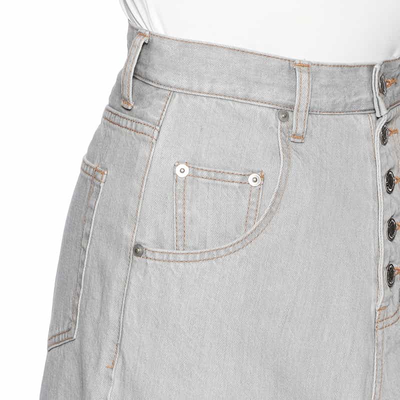 BARNEYS NEW YORK リメイク デニムスカート GRAY