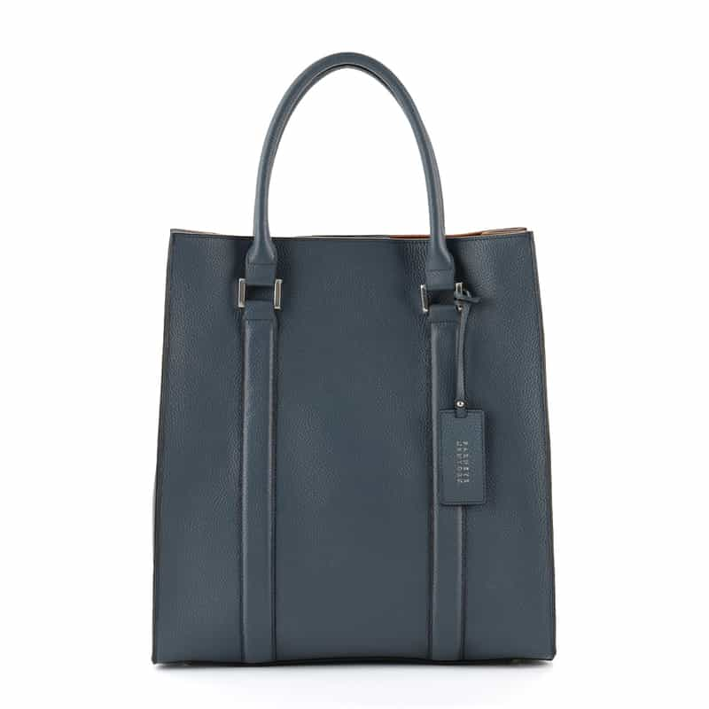 BARNEYS NEW YORK シュリンクレザー縦型トートバッグ BLUE