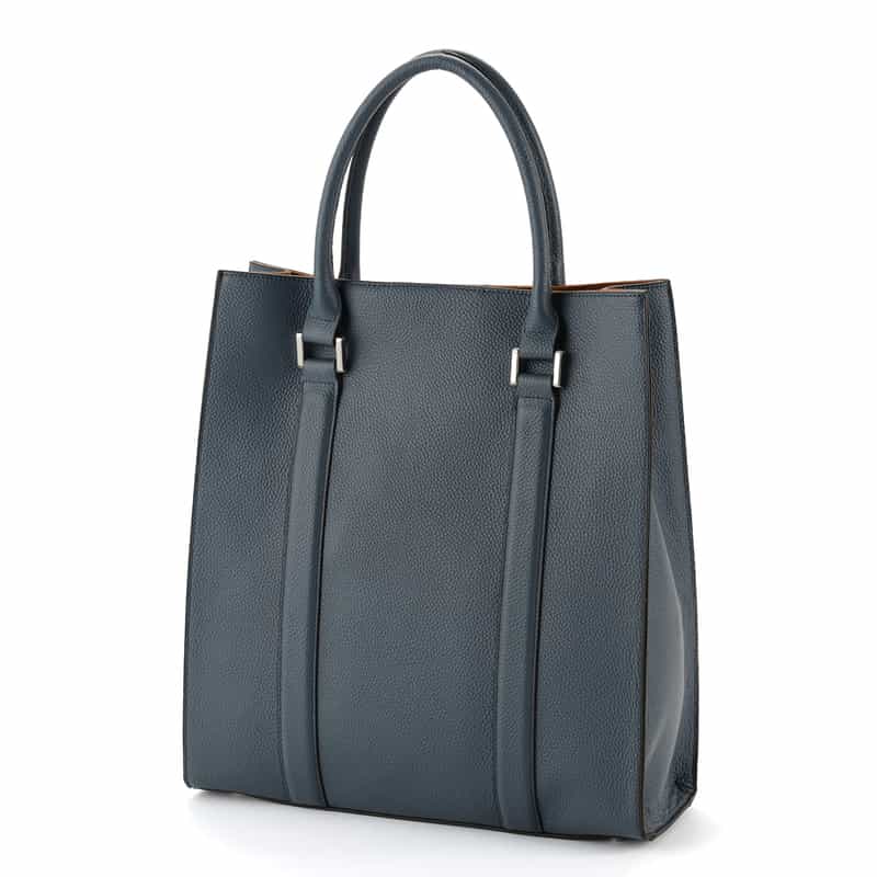 BARNEYS NEW YORK シュリンクレザー縦型トートバッグ BLUE