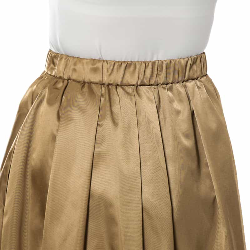 BARNEYS NEW YORK ウォッシャブル ギャザーボリュームフレアスカート CAMEL