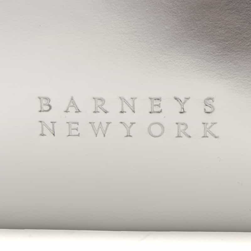 BARNEYS NEW YORK メタリックレザー ミニトートバッグ SILVER