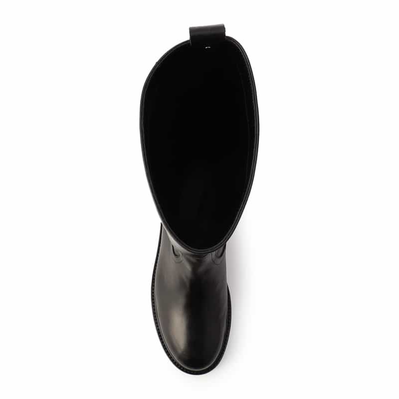 BARNEYS NEW YORK レザー ロングブーツ BLACK