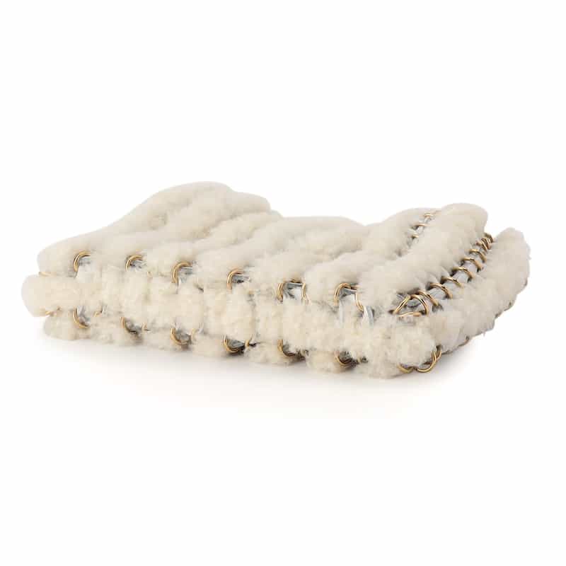 RABANNE "SAC A MAIN" シアリング ショルダーバッグ WHITE