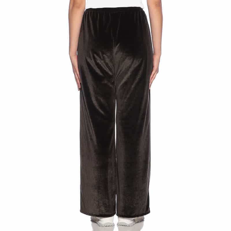 BARNEYS NEW YORK ベロア素材ドローストリング ワイドパンツ DARK BROWN