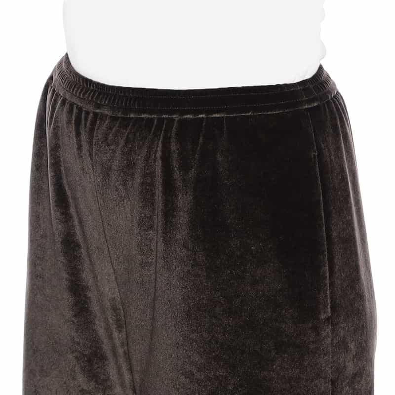 BARNEYS NEW YORK ベロア素材ドローストリング ワイドパンツ DARK BROWN