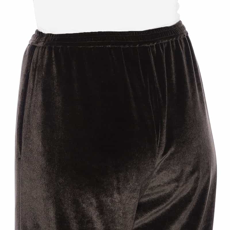 BARNEYS NEW YORK ベロア素材ドローストリング ワイドパンツ DARK BROWN
