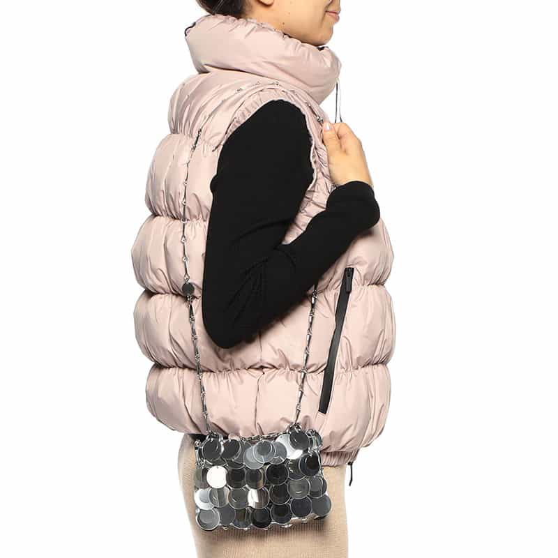 RABANNE "SPARKLE" ショルダーバッグ SILVER