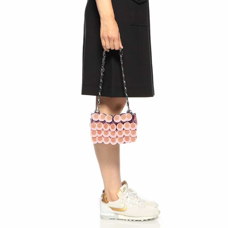 RABANNE "SPARKLE" ショルダーバッグ PINK