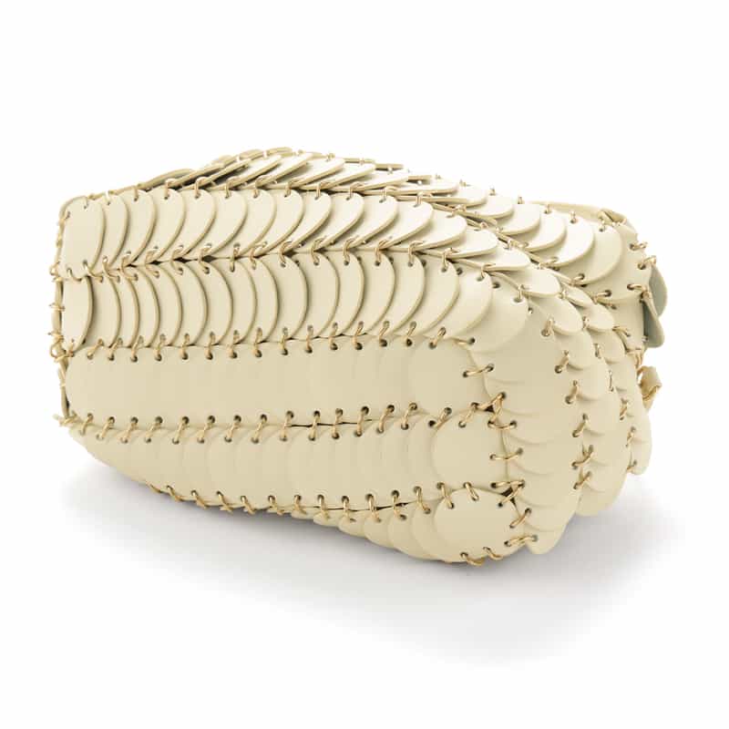 RABANNE "PACO" レザーショルダーバッグ IVORY