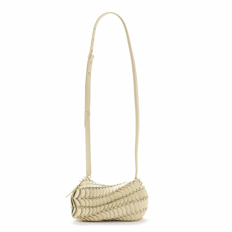 RABANNE "PACO" レザーショルダーバッグ IVORY