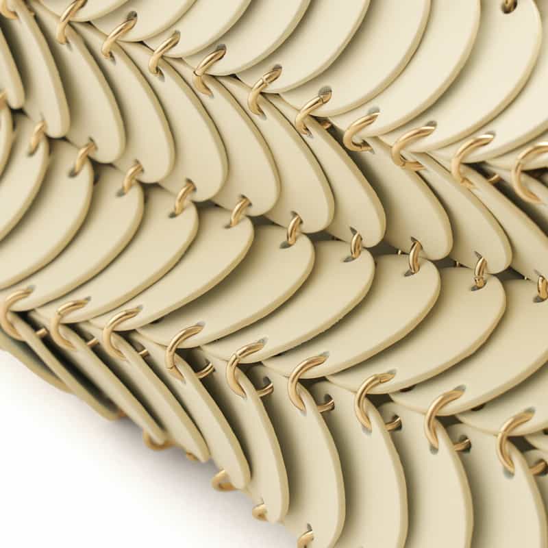 RABANNE "PACO" レザーショルダーバッグ IVORY