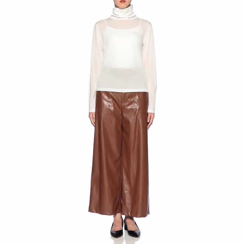 BARNEYS NEW YORK タートルネック シアーニットプルオーバー WHITE