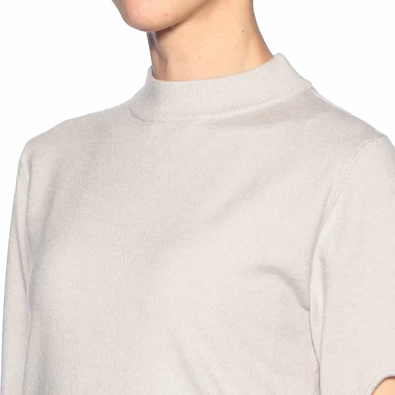 BARNEYS NEW YORK アシンメトリー リボンアーム ニットプルオーバー GRAY