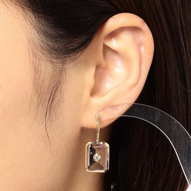 LA SOEUR LA SOEUR＜ラ スール＞ピアス （ピンクアメシスト×トパーズ） NONE