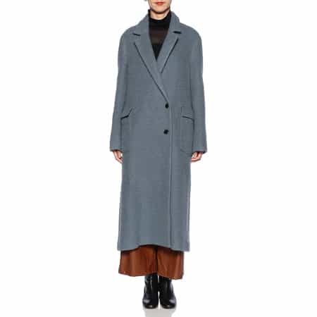 バーニーズニューヨーク アンゴラ M チェスターコート ノーカラー ロング Audrey and John Wad コート チェスターコート ビッグカラー