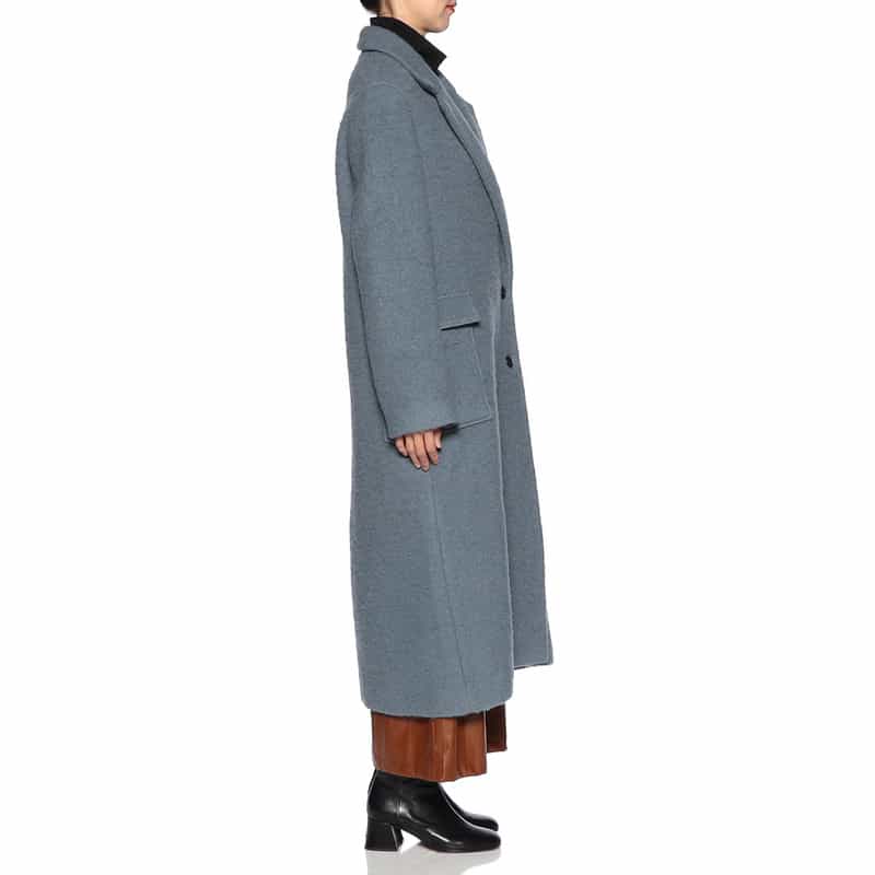 BARNEYS NEW YORK シャギー ロングチェスターコート BLUE