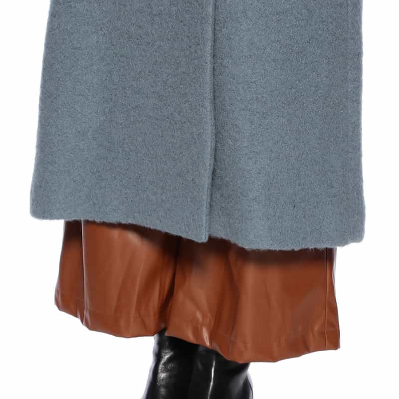 BARNEYS NEW YORK シャギー ロングチェスターコート BLUE