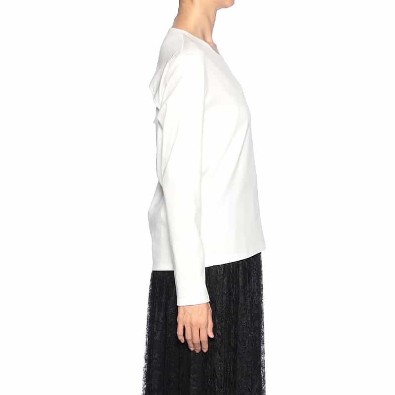 BARNEYS NEW YORK バックオープン カットソー WHITE