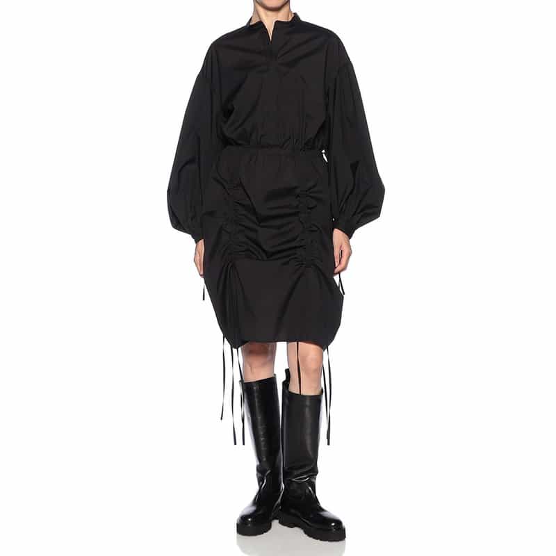 BARNEYS NEW YORK ギャザーデザイン ドレス BLACK