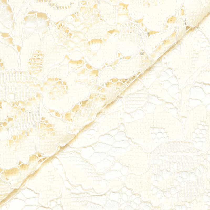 BARNEYS NEW YORK レース×サテン 襟付きミニドレス （インナードレス付き） IVORY