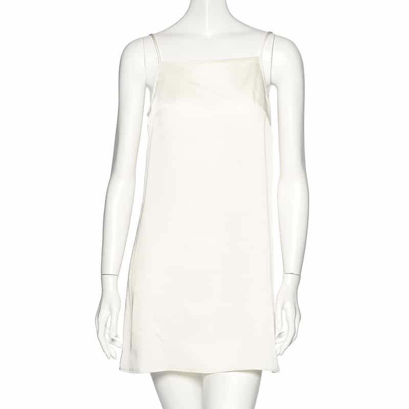 BARNEYS NEW YORK レース×サテン 襟付きミニドレス （インナードレス付き） IVORY