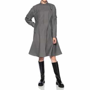 バンドカラー シャツドレス