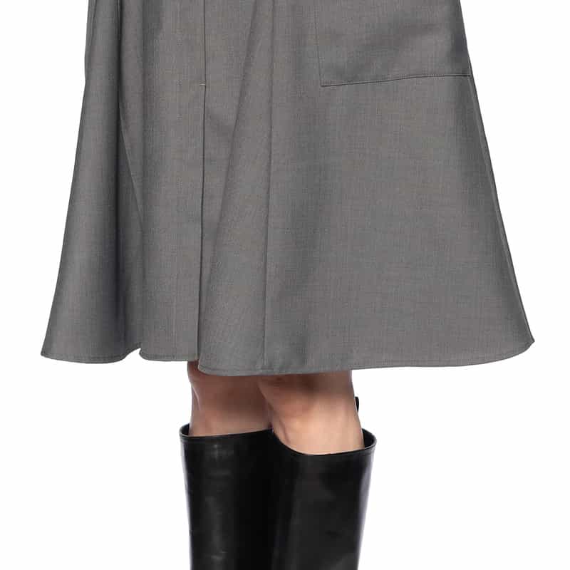 BARNEYS NEW YORK バンドカラー シャツドレス GRAY