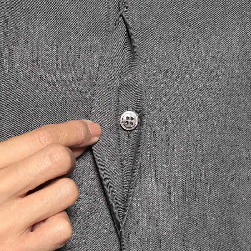 BARNEYS NEW YORK バンドカラー シャツドレス GRAY