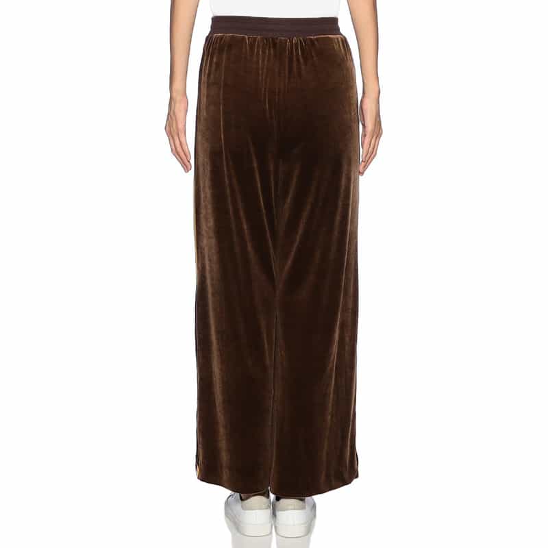 BARNEYS NEW YORK ベロア素材サイドスリット フレアパンツ BROWN