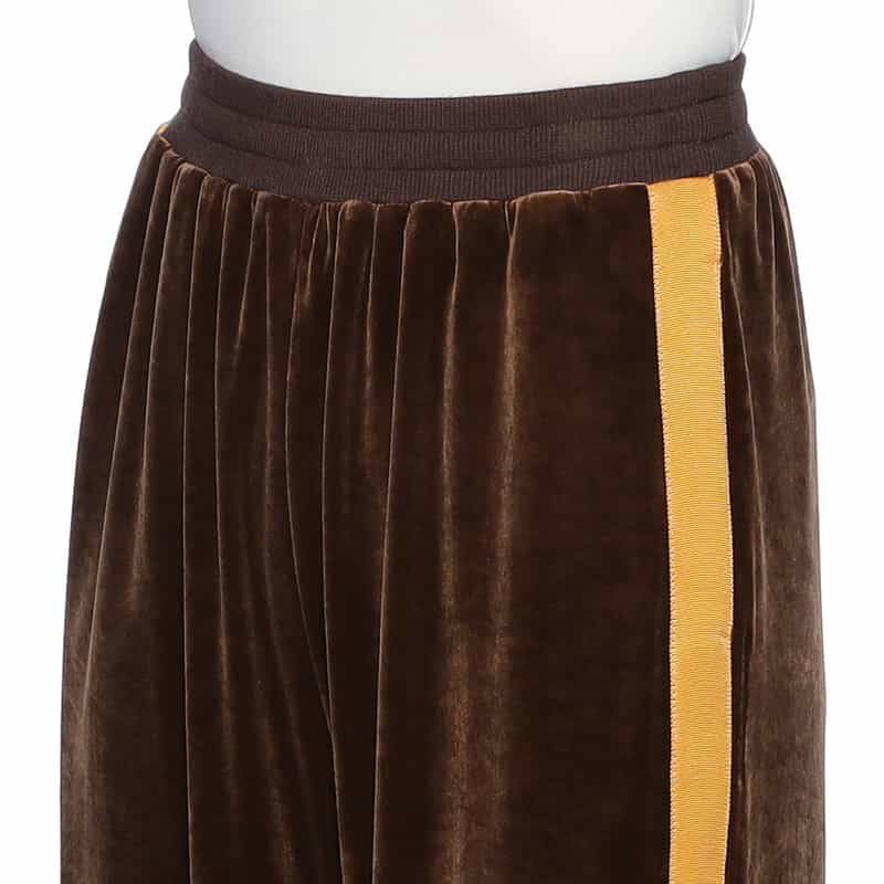 BARNEYS NEW YORK ベロア素材サイドスリット フレアパンツ BROWN