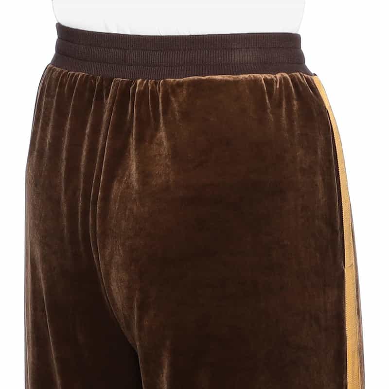 BARNEYS NEW YORK ベロア素材サイドスリット フレアパンツ BROWN