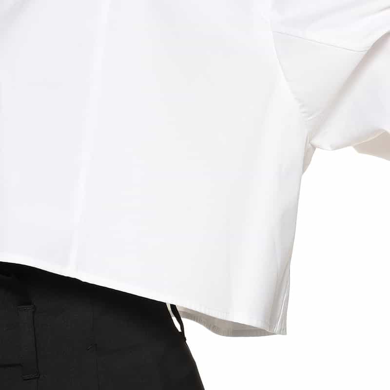 BARNEYS NEW YORK ドロップショルダー クロップドシャツ WHITE