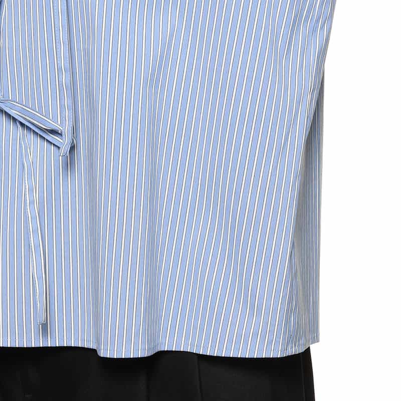 BARNEYS NEW YORK アシンメトリー リボンデザイン ブラウス BLUE