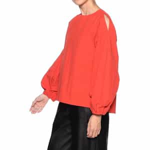 ショルダー＆バックオープン ベルテッド ブラウス