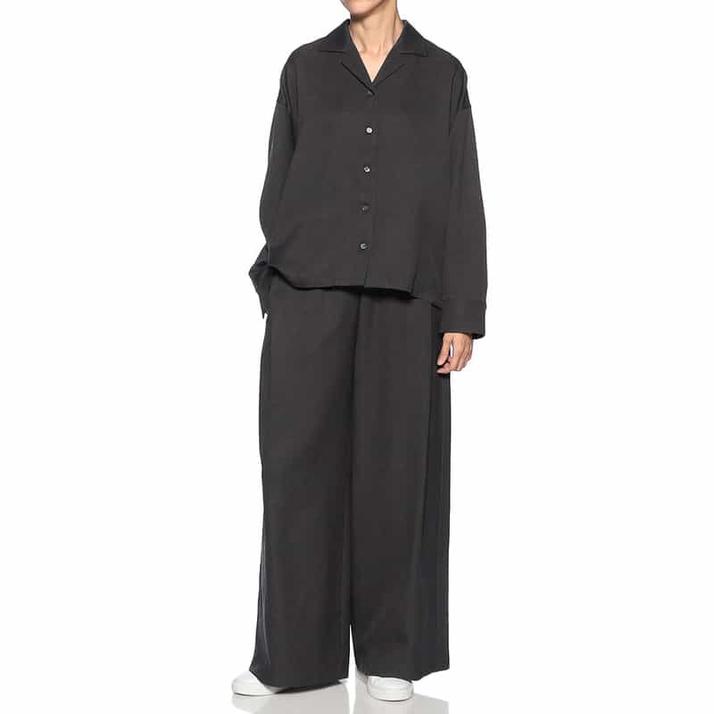 BARNEYS NEW YORK セットアップ ドロップショルダー パジャマ風シャツ DARK GRAY