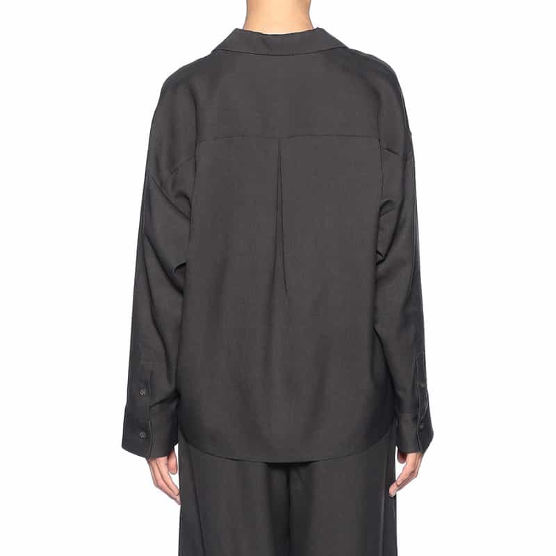 BARNEYS NEW YORK セットアップ ドロップショルダー パジャマ風シャツ DARK GRAY