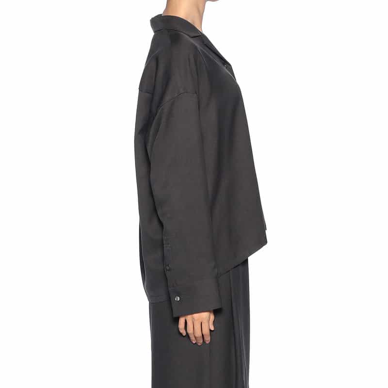 BARNEYS NEW YORK セットアップ ドロップショルダー パジャマ風シャツ DARK GRAY