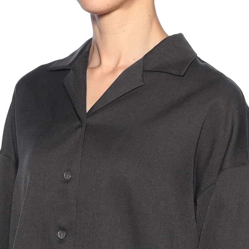BARNEYS NEW YORK セットアップ ドロップショルダー パジャマ風シャツ DARK GRAY