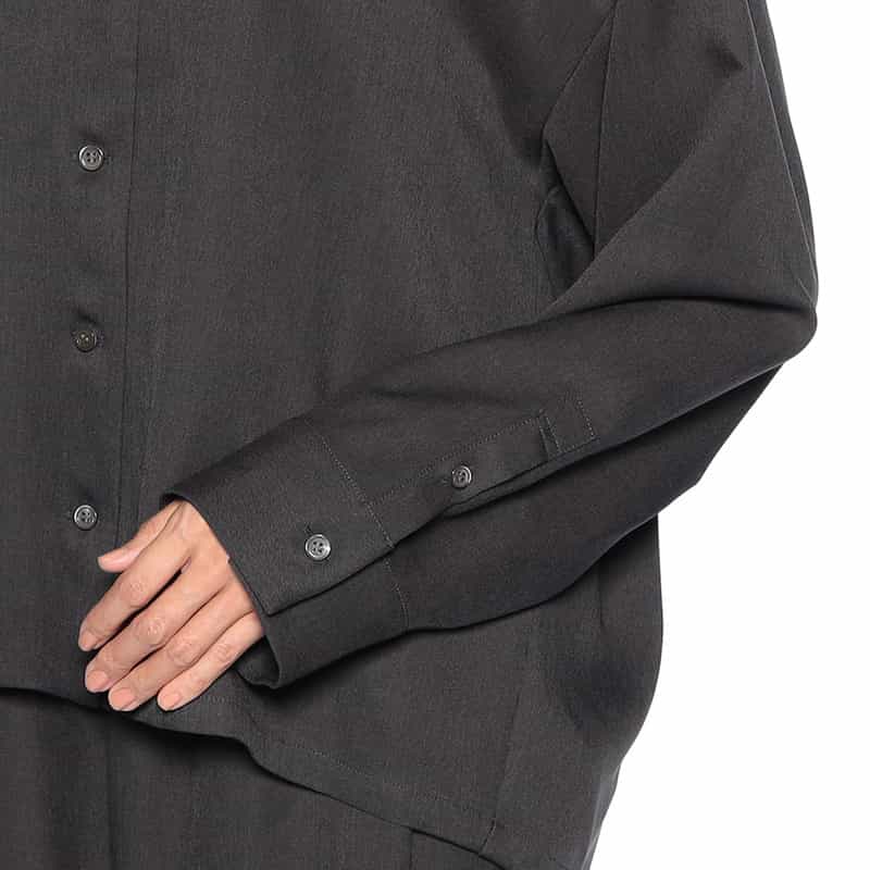 BARNEYS NEW YORK セットアップ ドロップショルダー パジャマ風シャツ DARK GRAY