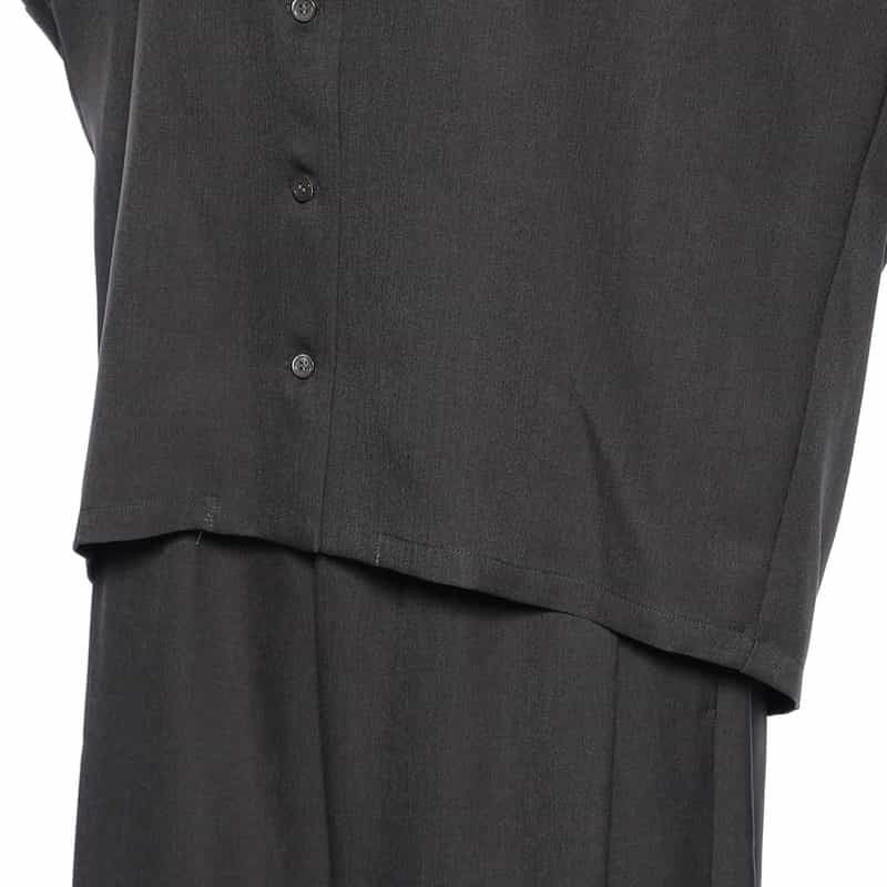 BARNEYS NEW YORK セットアップ ドロップショルダー パジャマ風シャツ DARK GRAY