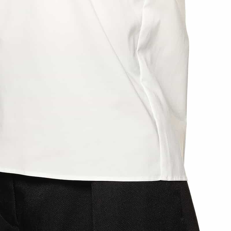 BARNEYS NEW YORK ボリュームスリーブ ノーカラーブラウス WHITE