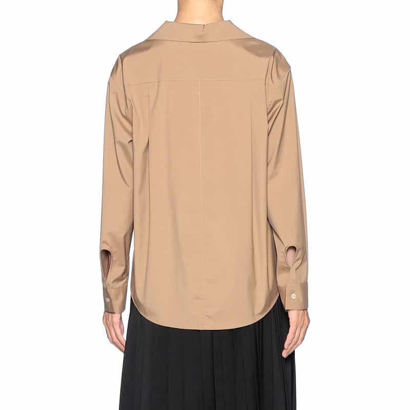 BARNEYS NEW YORK サファリ スキッパーシャツ CAMEL