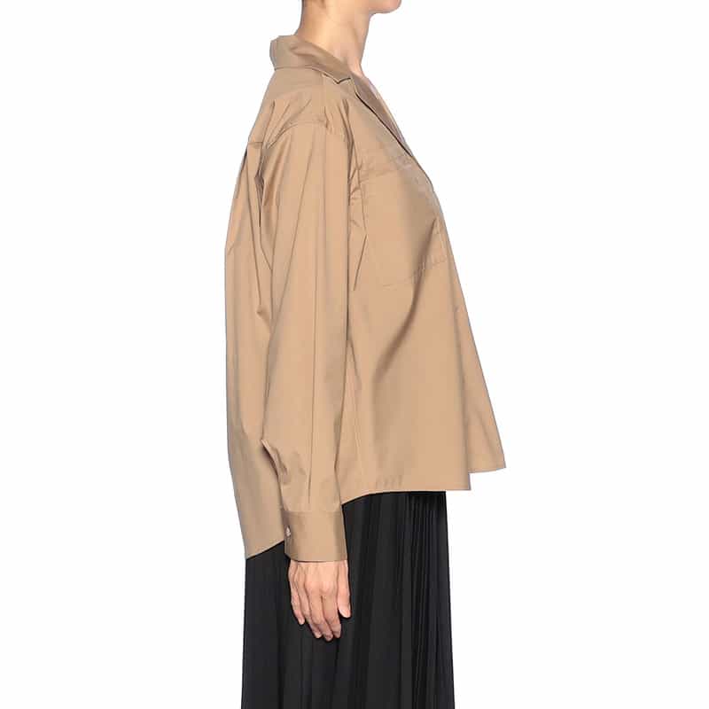 BARNEYS NEW YORK サファリ スキッパーシャツ CAMEL